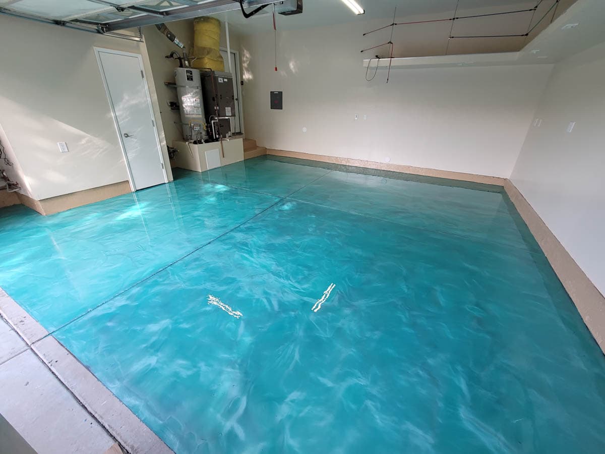 Metallic epoxy finish