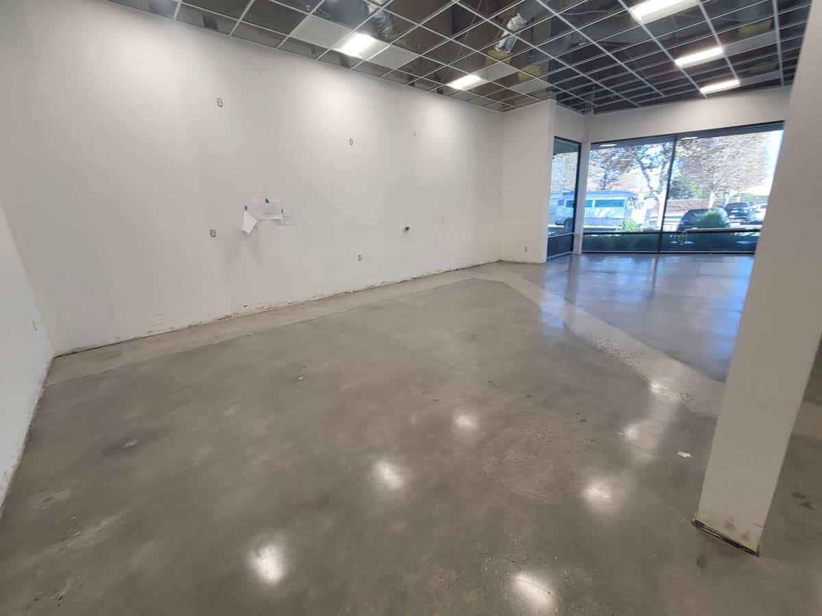Polished concrete showroom