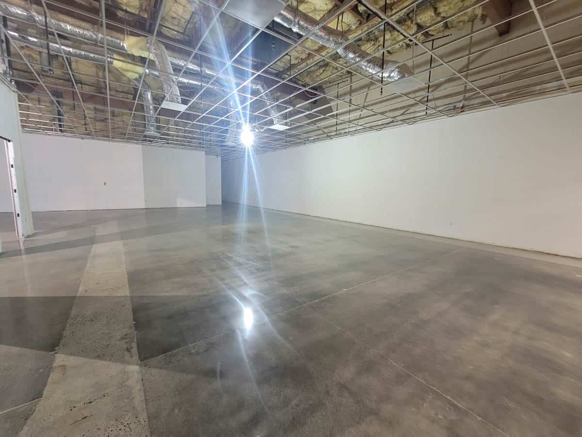 Polished concrete retail space